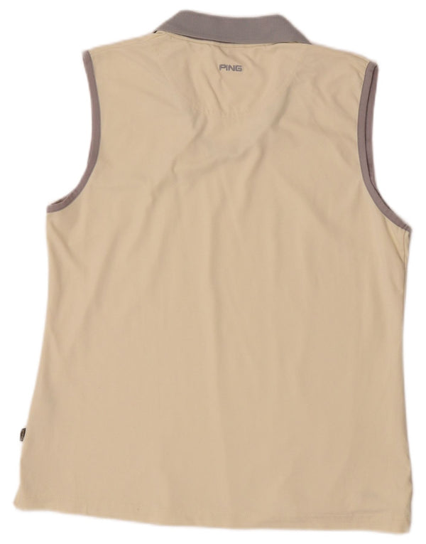 Γυναικείο αμάνικο μπλουζάκι πόλο Ping UK 14 Large Off White Colorblock Nylon