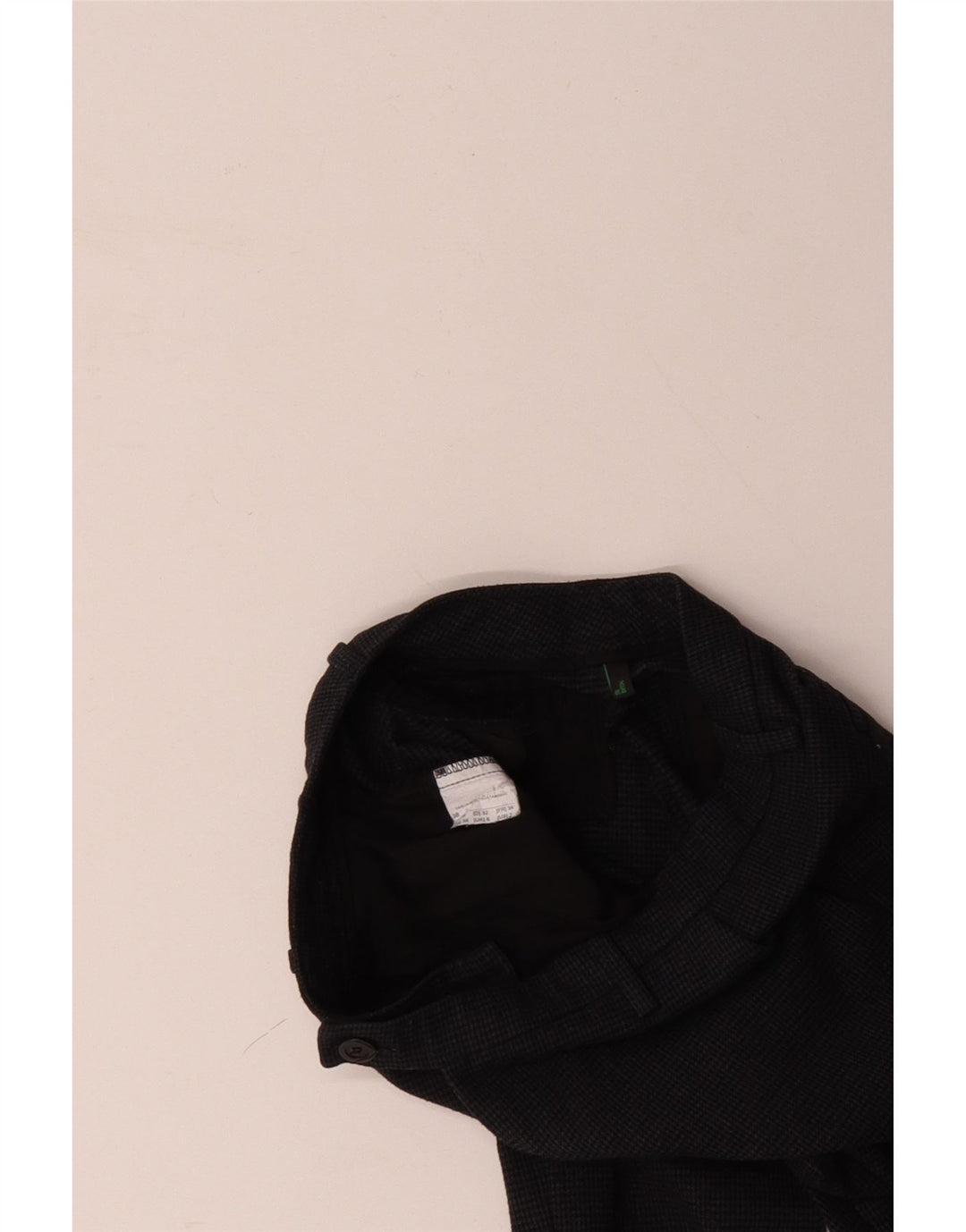 BENETTON Γυναικείο Slim Suit Παντελόνι UK 6 XS W28 L27 Μαύρο Houndstooth