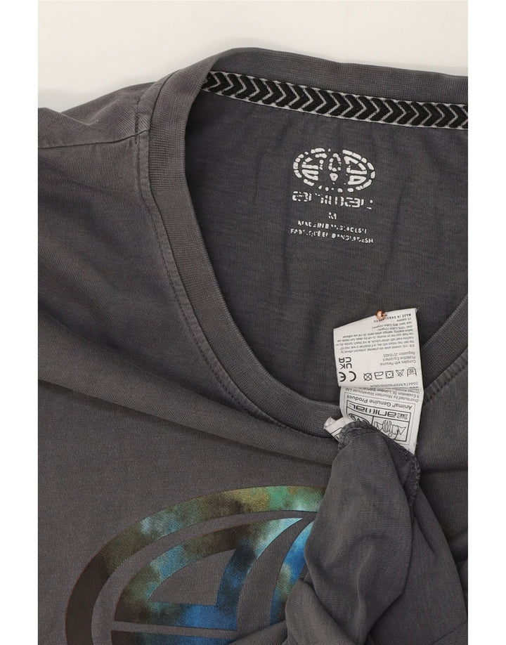 Ανδρικό Animal Graphic T-Shirt Top Μεσαίο γκρι βαμβακερό
