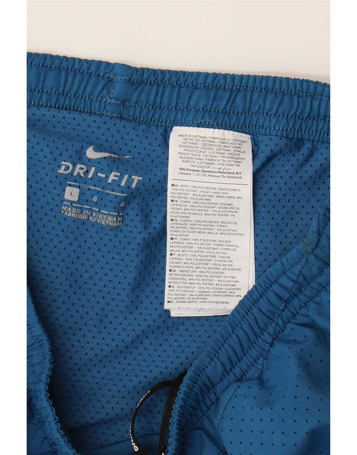 Ανδρικό αθλητικό σορτς Nike Dri Fit με μεγάλο μπλε πολυεστέρα
