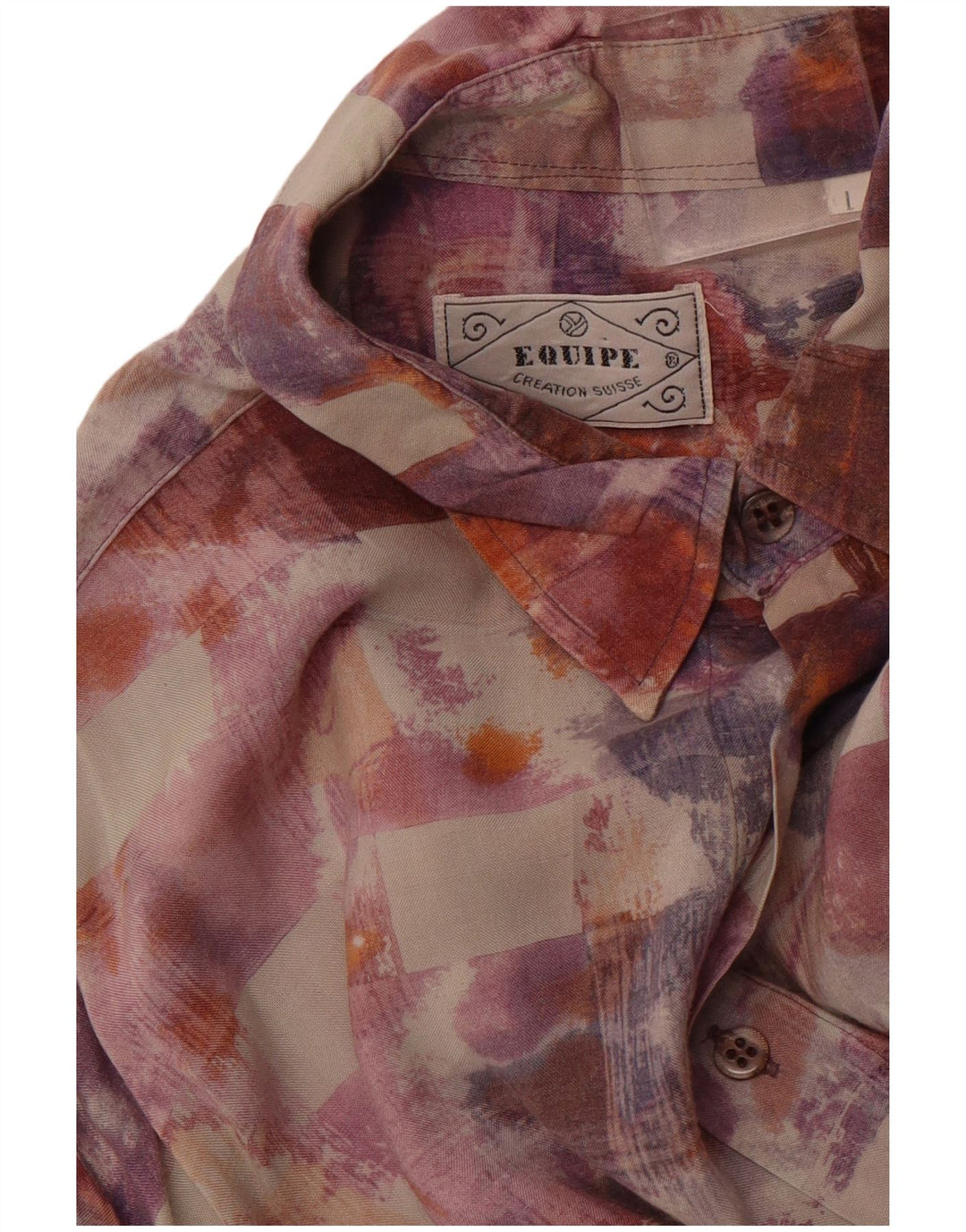 EQUIPE Ανδρικό πουκάμισο με κοντό μανίκι αφηρημένο σχέδιο μεγάλο πολύχρωμο