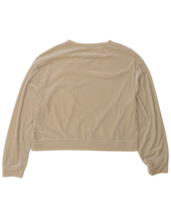 ZARA Womens Crop Sweatshirt Jumper UK 14 Medium Beige