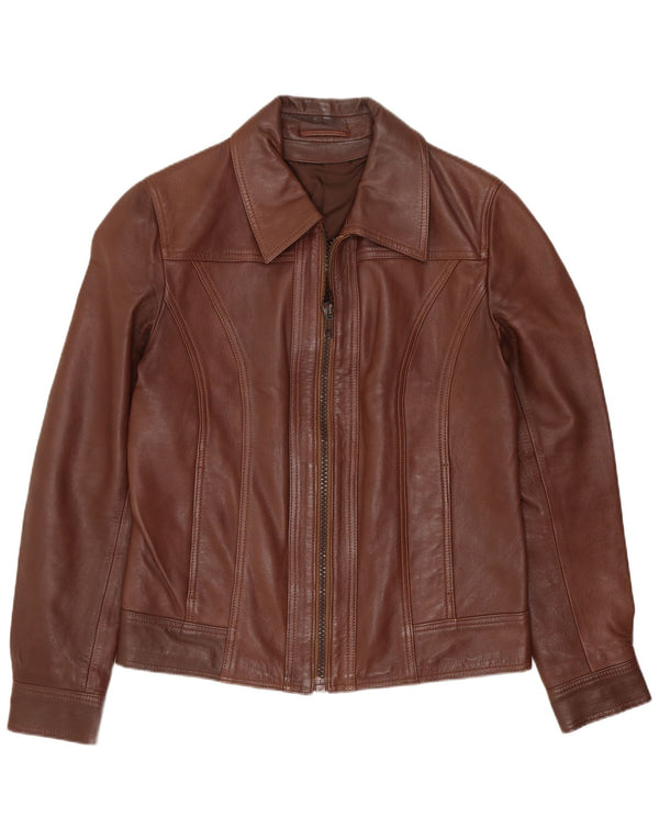 Vintage Mens Leather Jacket UK 36 Small Brown Leather