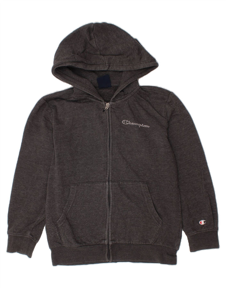 CHAMPION Boys Zip Hoodie Sweater 9-10 Years Medium Grey Cotton Vintage Champion and Second-Hand Champion from Messina Hembry 