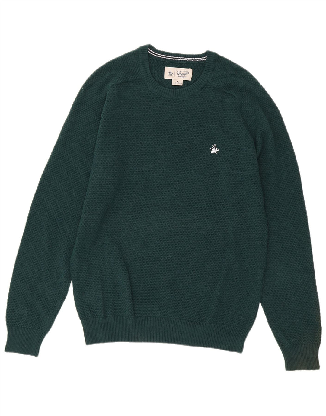 Ανδρικό πουλόβερ Penguin Crew Neck Jumper Μεσαίο πράσινο βαμβακερό
