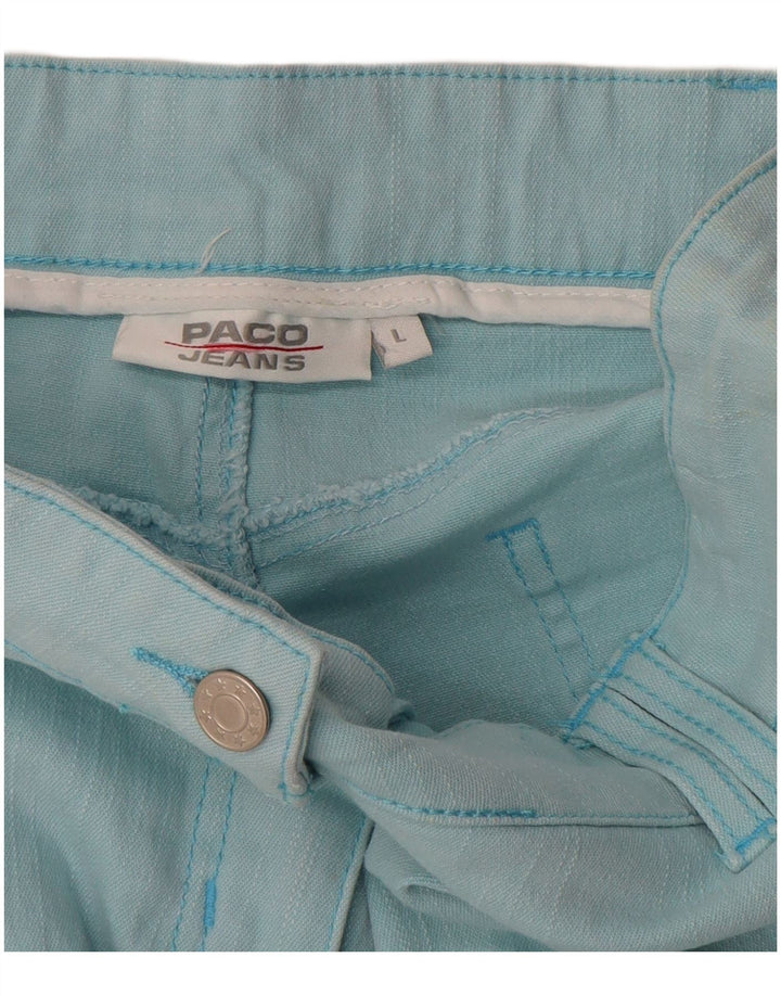 PACO Womens Denim Skirt Large W32 Blue Cotton