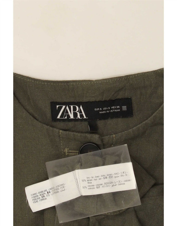 Zara Γυναικείο μπουφάν Bolero Oversized UK 10 Μικρό Χακί Λινό