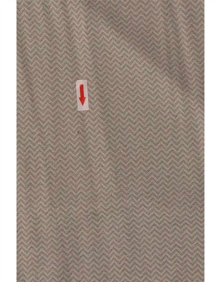 Gianfranco Ferre γυναικεία μπλούζα Top UK 16 Large Grey Chevron Viscose