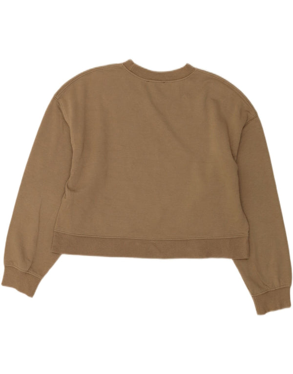 Zara Γυναικεία φούτερ Crop Jumper UK 14 Medium Beige Cotton