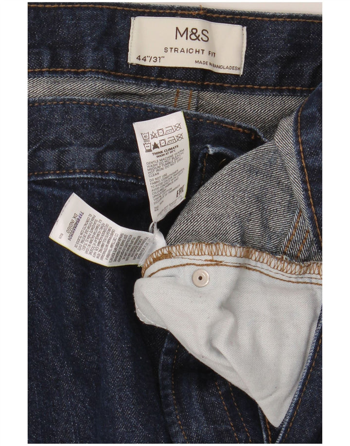 Ανδρικό τζιν ίσιο Marks & Spencer W44 L31 Navy Blue Cotton