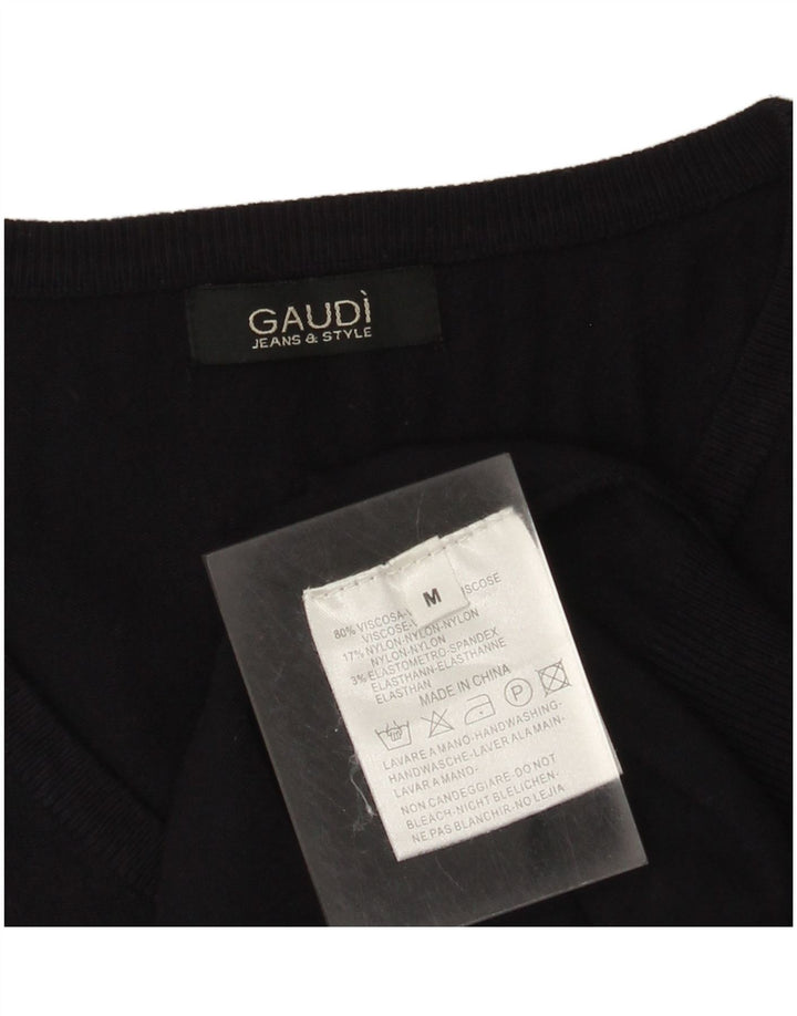 Γυναικείο πουλόβερ Gaudi με V λαιμόκοψη UK 14 Medium Navy Blue Viscose