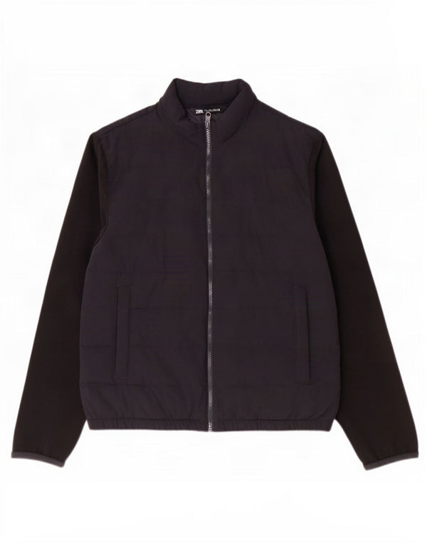 Zara Ανδρικό μπουφάν UK 40 Large Navy Blue Colorblock Πολυεστέρας