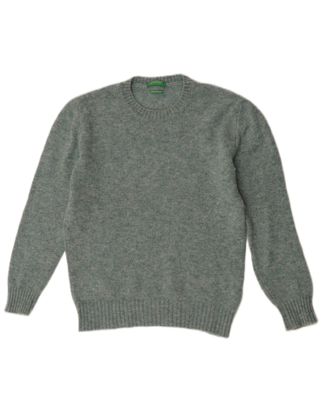 Γυναικείο πουλόβερ Benetton Crew Neck Jumper UK 14 Μέτριο πράσινο μαλλί