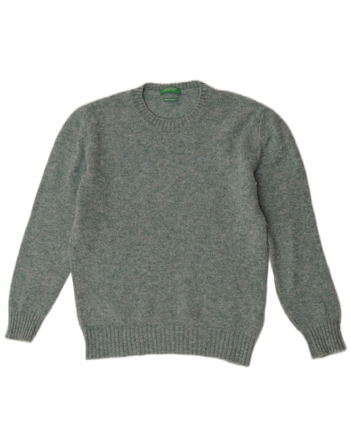 Γυναικείο πουλόβερ Benetton Crew Neck Jumper UK 14 Μέτριο πράσινο μαλλί