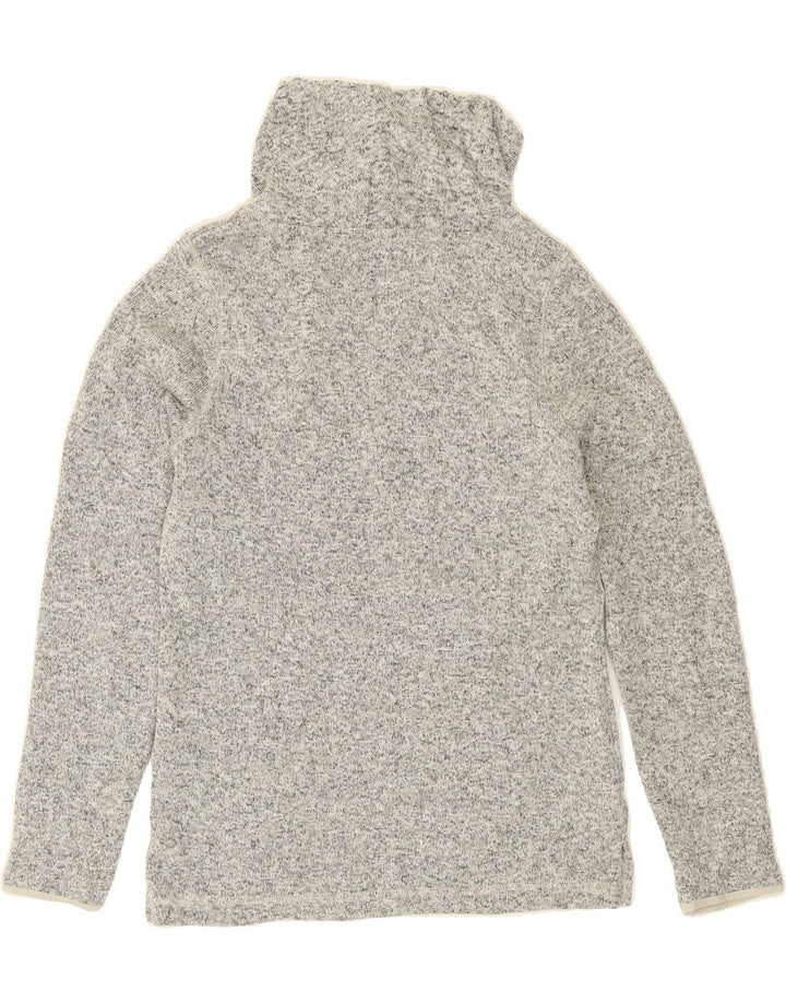 EDDIE BAUER Womens Sweatshirt Jumper UK 12 Medium Grey Flecked Polyester Vintage Eddie Bauer and Second-Hand Eddie Bauer from Messina Hembry 