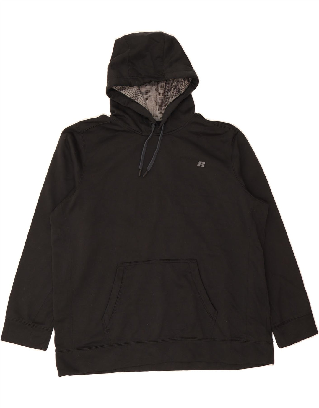 RUSSELL ATHLETIC Mens Hoodie Jumper 2XL Black Polyester Vintage Russell Athletic and Second-Hand Russell Athletic from Messina Hembry 