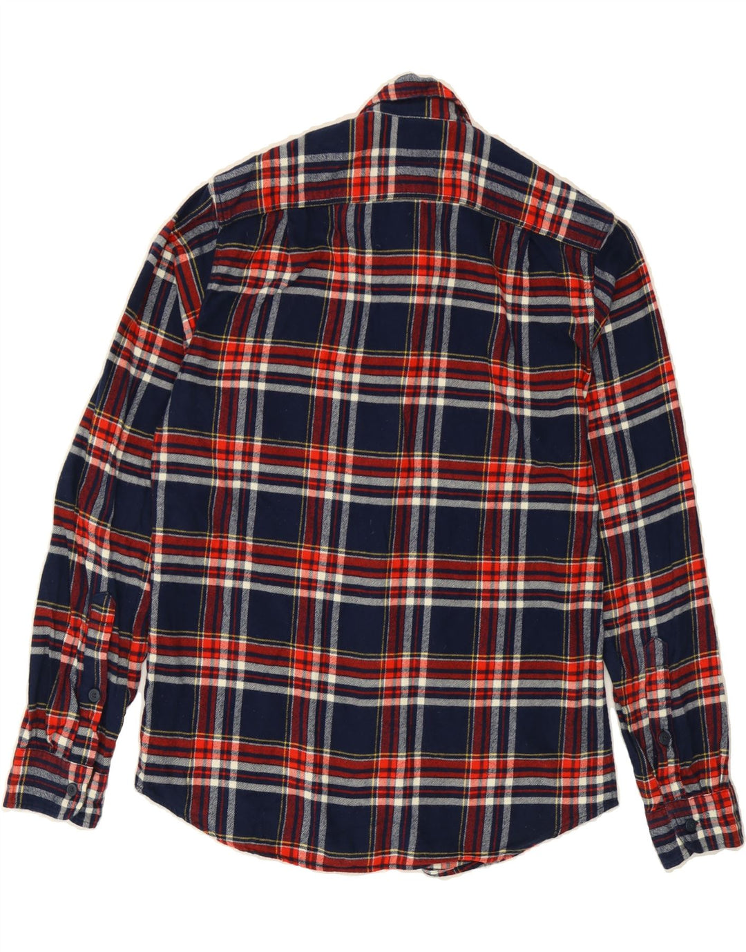 J. CREW Mens Flannel Shirt Small Navy Blue Check Cotton Vintage J. Crew and Second-Hand J. Crew from Messina Hembry 