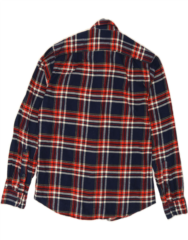 J. CREW Mens Flannel Shirt Small Navy Blue Check Cotton Vintage J. Crew and Second-Hand J. Crew from Messina Hembry 