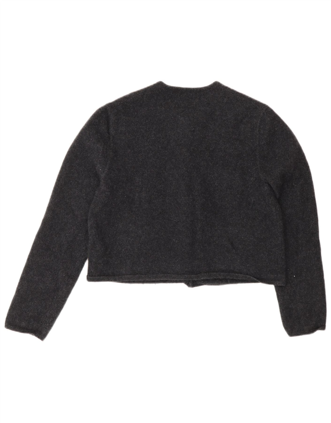 Massimo Dutti Γυναικείο πουλόβερ Crop Cardigan UK 12 Μεσαίο γκρι μαλλί