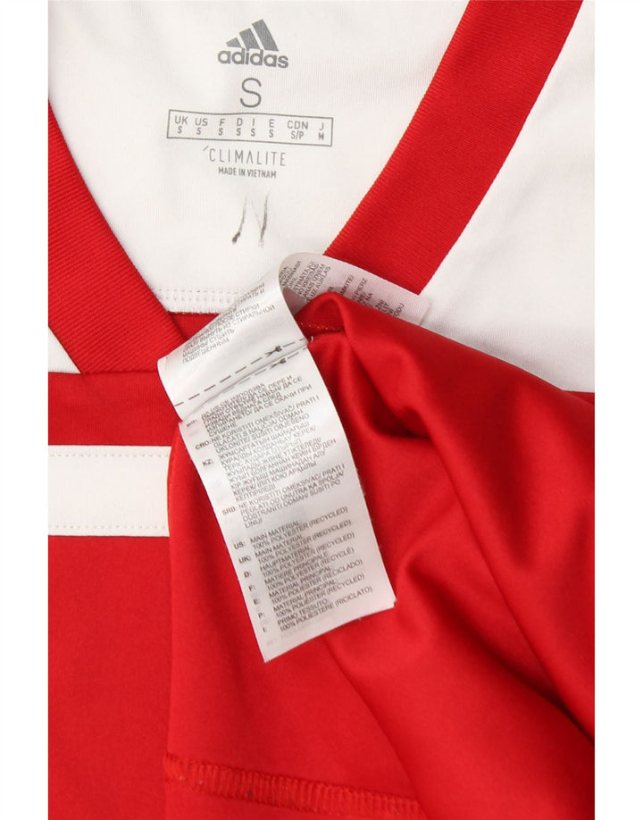 Adidas Ανδρικό T-Shirt Climalite Top Small Red Colourblock Πολυεστέρας