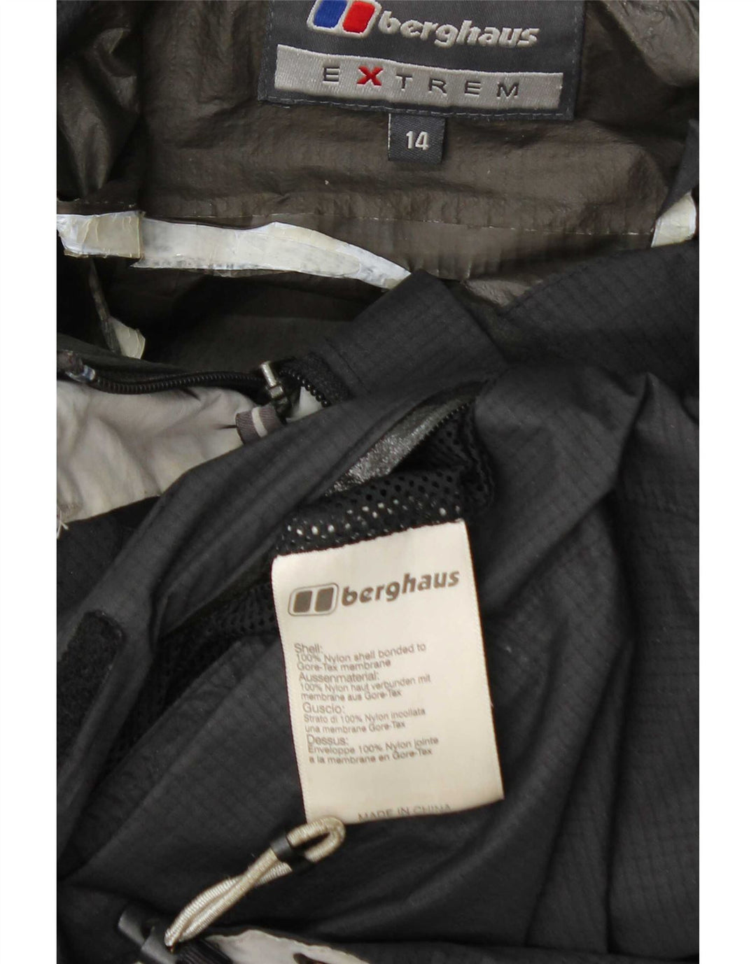 Γυναικείο μπουφάν βροχής με κουκούλα Berghaus UK 14 Large Grey Nylon