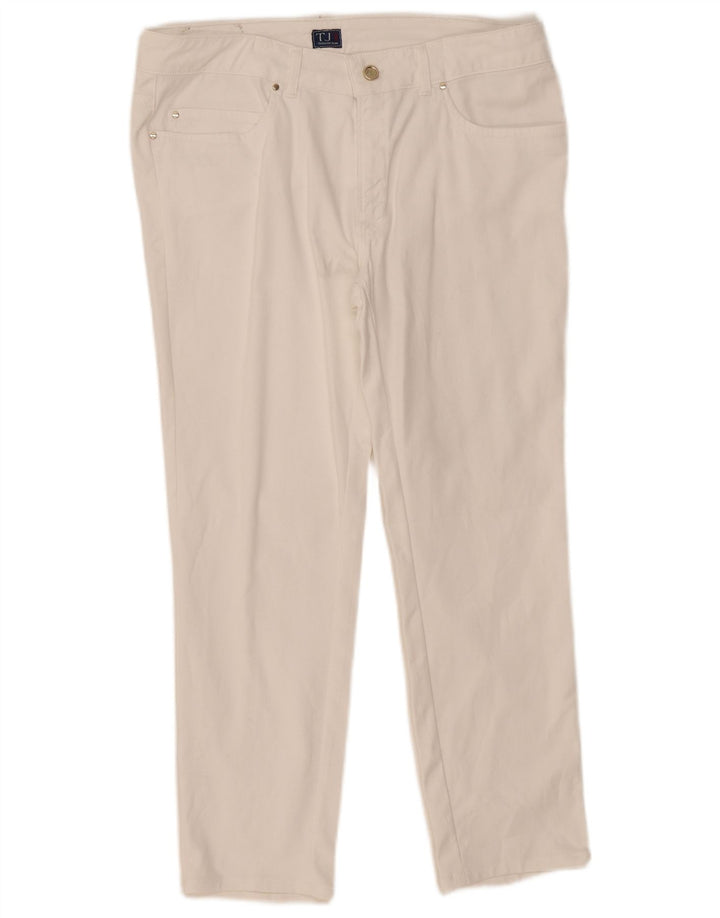 Trussardi Γυναικείο Slim Cropped Jeans IT 48 Medium W33 L26 Λευκό βαμβακερό