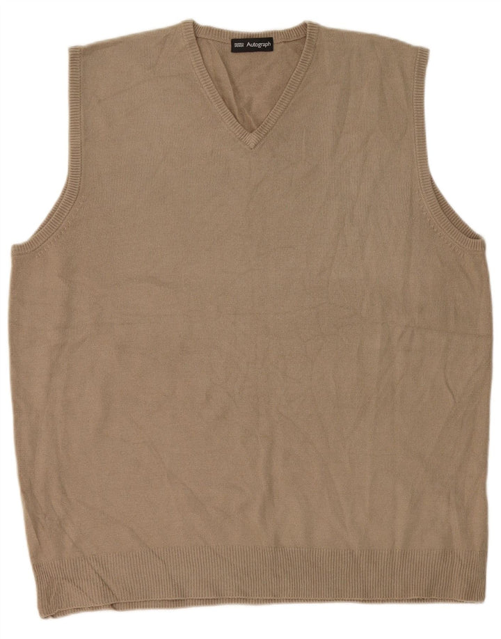 Marks & Spencer Ανδρικό γιλέκο Tank Top Μεγάλο Μπεζ Ακρυλικό