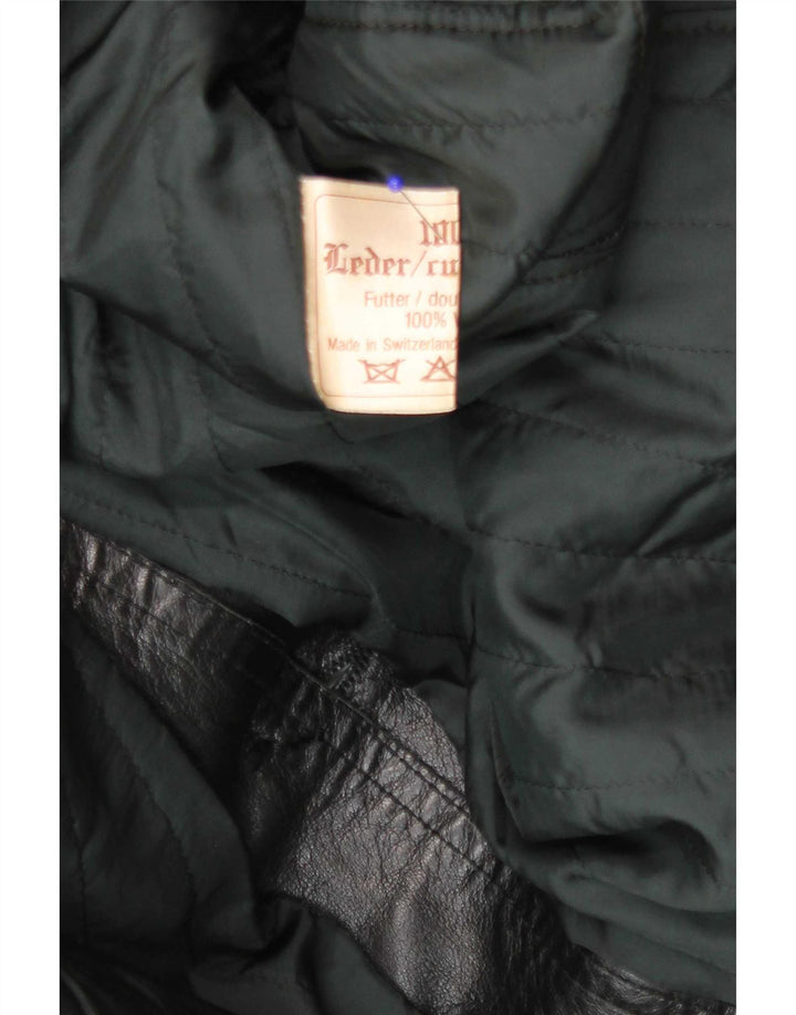 Vintage Ανδρικό Δερμάτινο Παλτό UK 38 Medium Black