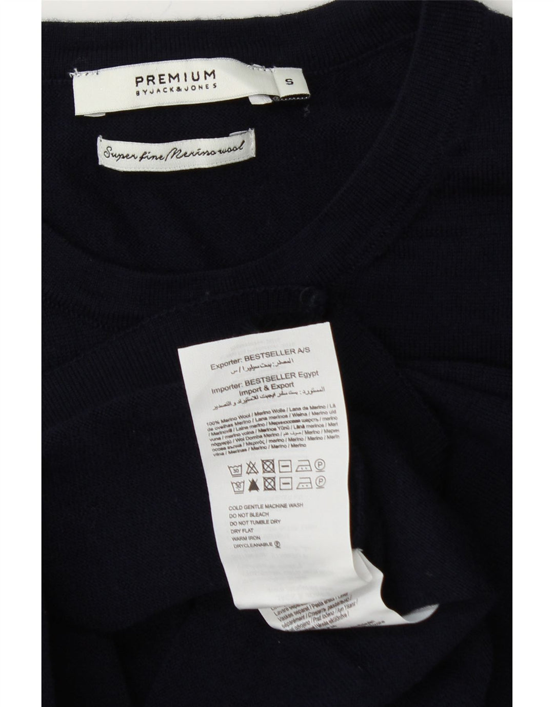 Ανδρικό πουλόβερ με λαιμόκοψη JACK & JONES Μικρό Μαλλί Navy Blue
