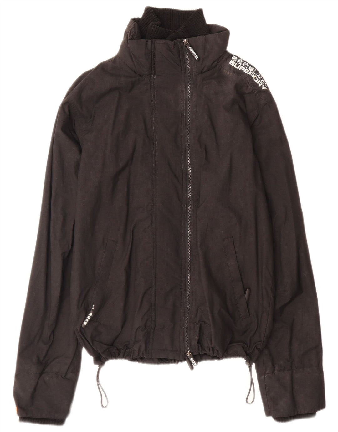 Superdry Γυναικείο μπουφάν βροχής UK 16 μεγάλο μαύρο νάιλον