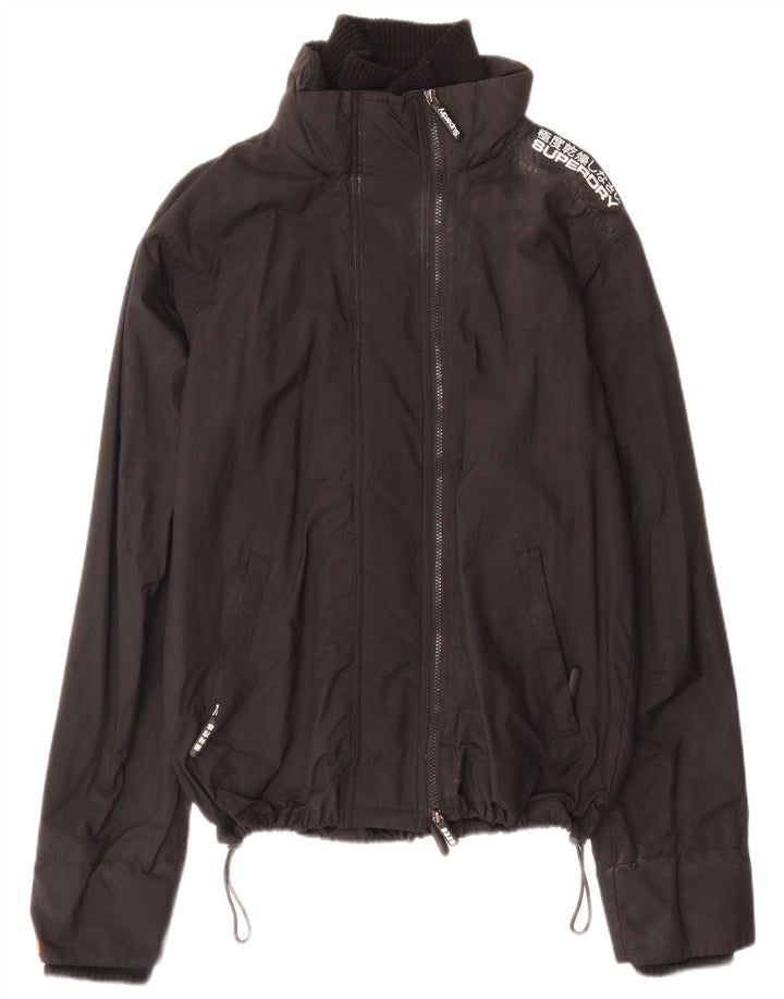 Superdry Γυναικείο μπουφάν βροχής UK 16 μεγάλο μαύρο νάιλον