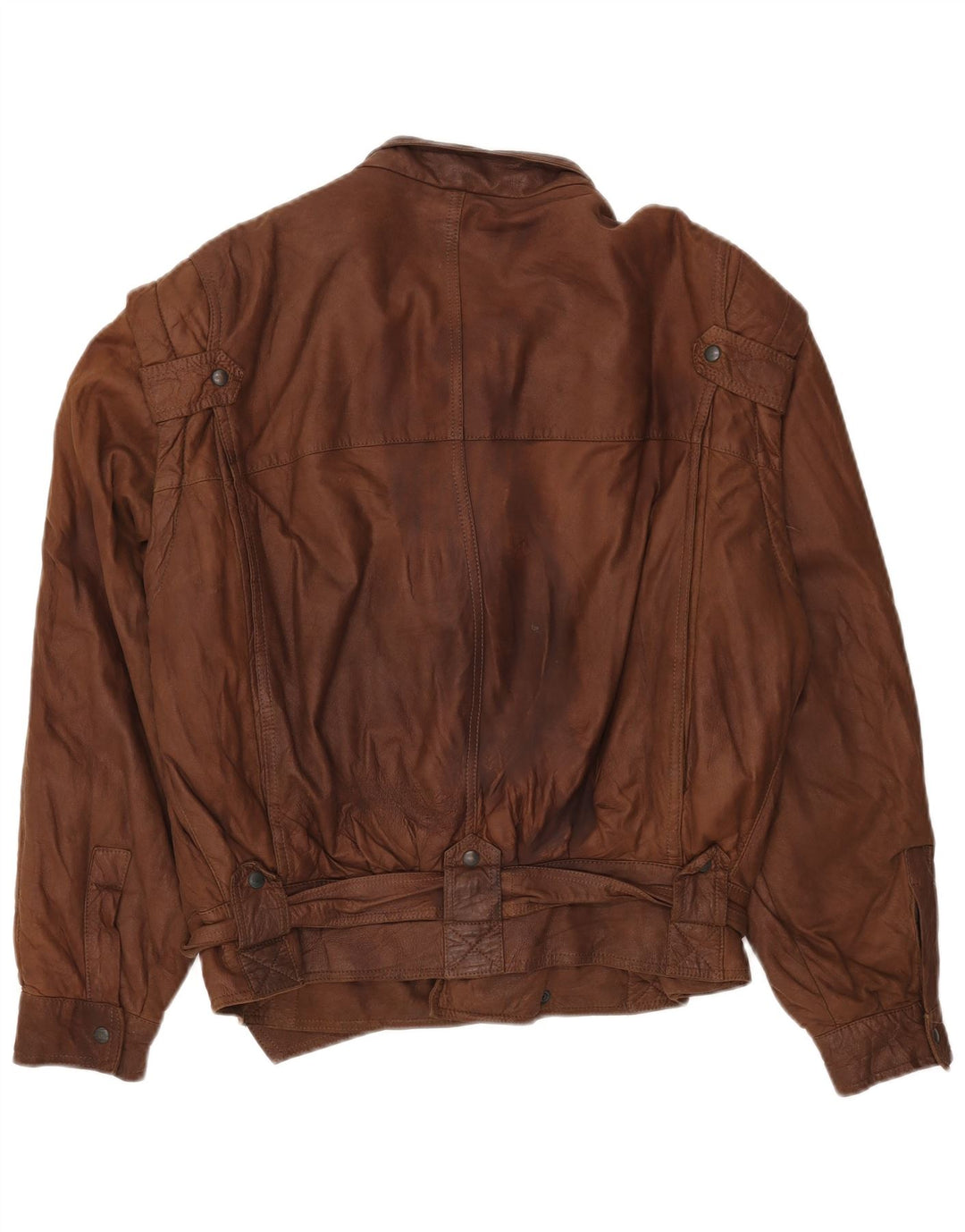 Vintage Ανδρικό Loose Fit Δερμάτινο Μπουφάν IT 48 Δερμάτινο Μεσαίο Καφέ