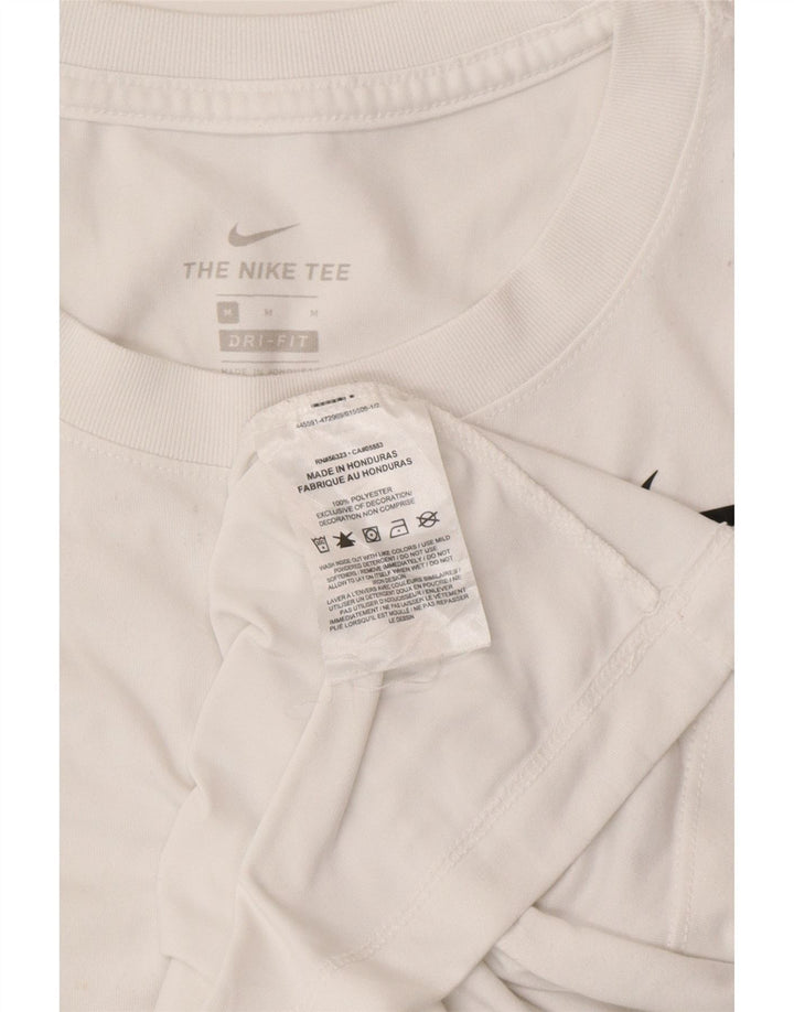 Γυναικείο μπλουζάκι NIKE Dri Fit Top UK 14 Medium White Polyester