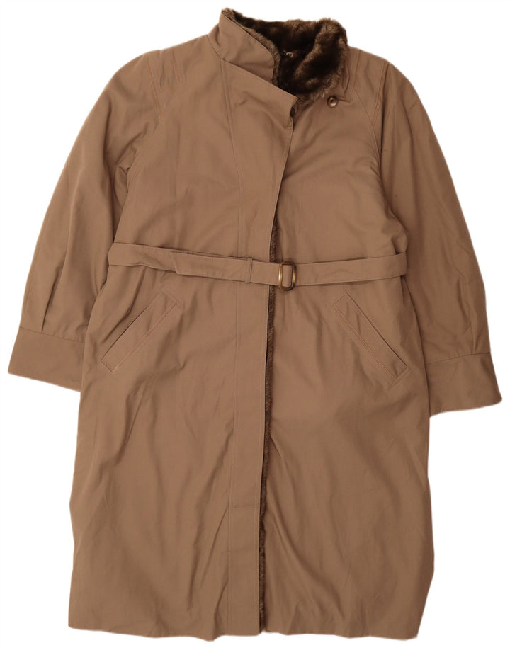 Diolen Γυναικείο παλτό Sherpa UK 16 Large Brown Πολυεστέρας