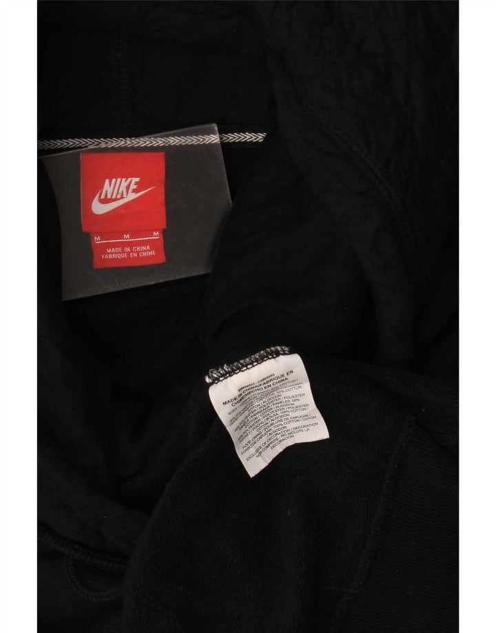 Nike γυναικείο μπλουζάκι με κουκούλα μεγάλου μεγέθους UK 14 μεσαίο βαμβακερό μαύρο