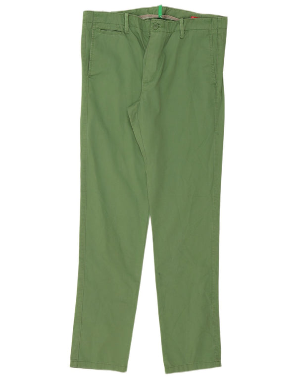 Benetton Ανδρικό παντελόνι Chino IT 50 Large W36 L33 Πράσινο βαμβακερό