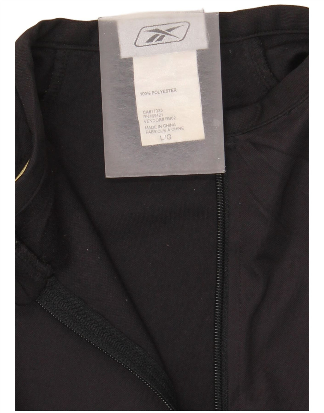 Ανδρική φόρμα πουλόβερ με φερμουάρ Reebok Top Large Μαύρο Πολυεστέρας