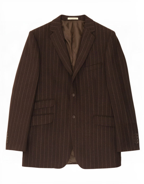 Crew Clothing Ανδρικό μπουφάν σακάκι με 2 κουμπιά UK 44 2XL Brown Pinstripe