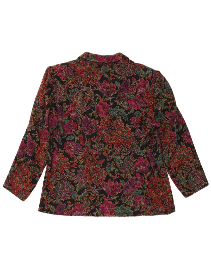 Vintage γυναικείο τζάκετ blazer UK 14 μεγάλο πολύχρωμο φλοράλ
