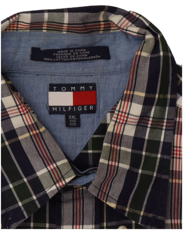 TOMMY HILFIGER Ανδρικό πουκάμισο 2XL Navy Blue Check Cotton