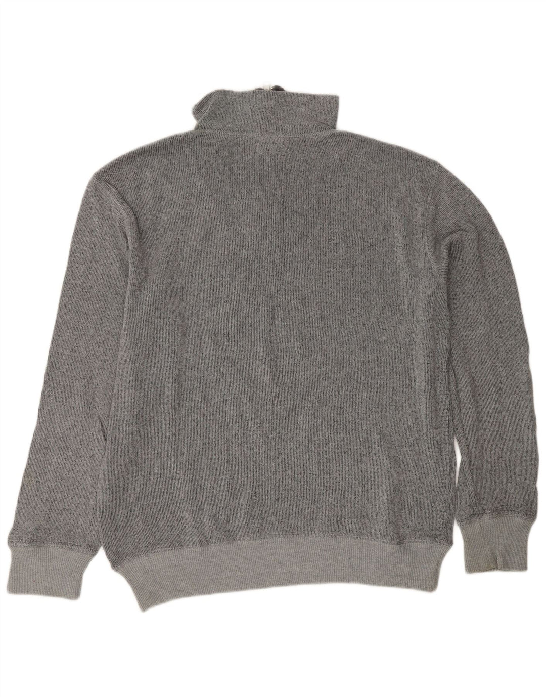 Ανδρικό γραφικό πουλόβερ με φερμουάρ Guess μεγάλο γκρι βαμβακερό