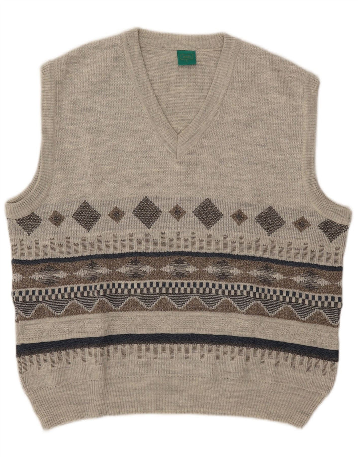 C&A Ανδρικό γιλέκο Canda Tank Top Μεγάλο Γκρι Γεωμετρικό Ακρυλικό