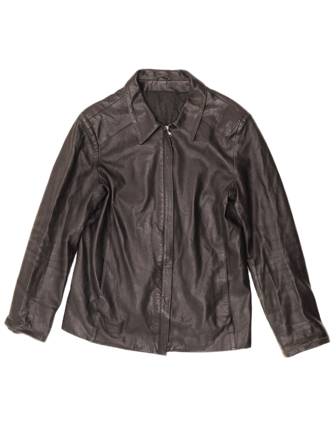 Vintage Γυναικείο Δερμάτινο Μπουφάν IT 52 2XL Μαύρο Δερμάτινο