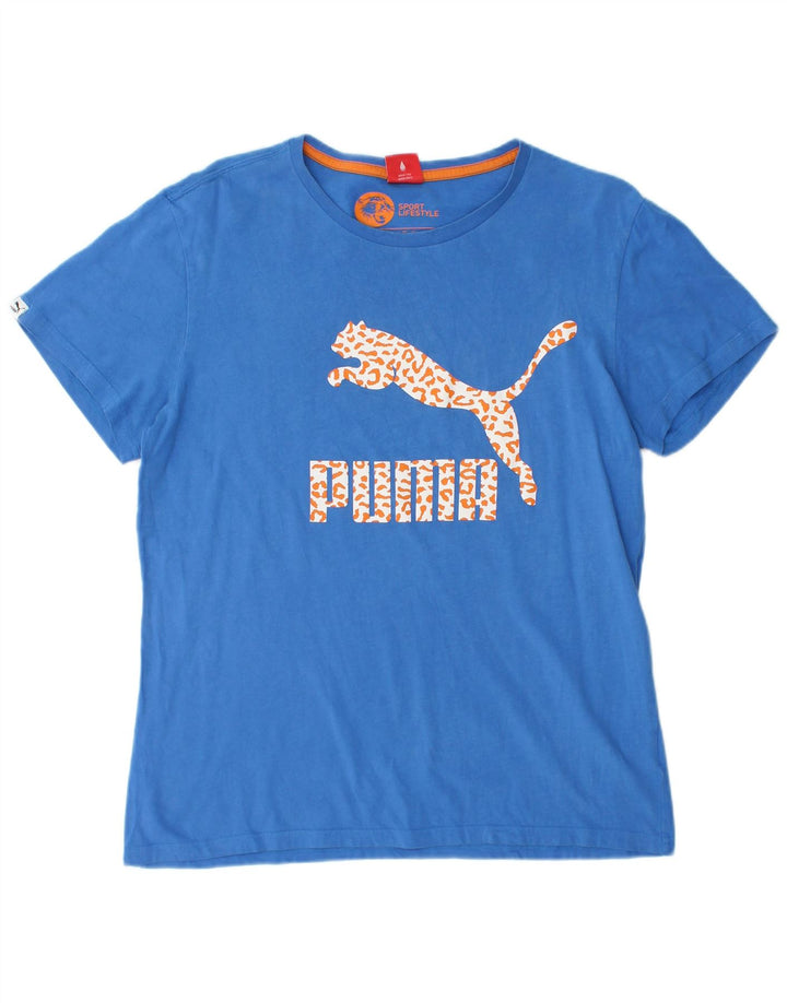 Ανδρικό γραφικό T-Shirt Puma Top μεγάλο μπλε βαμβακερό