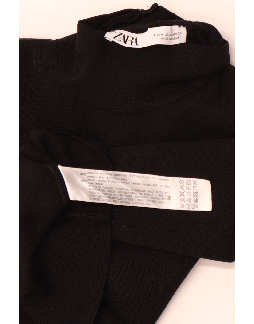 Γυναικείο πουλόβερ ZARA Crop Turtle Neck Jumper UK 12 Medium Black
