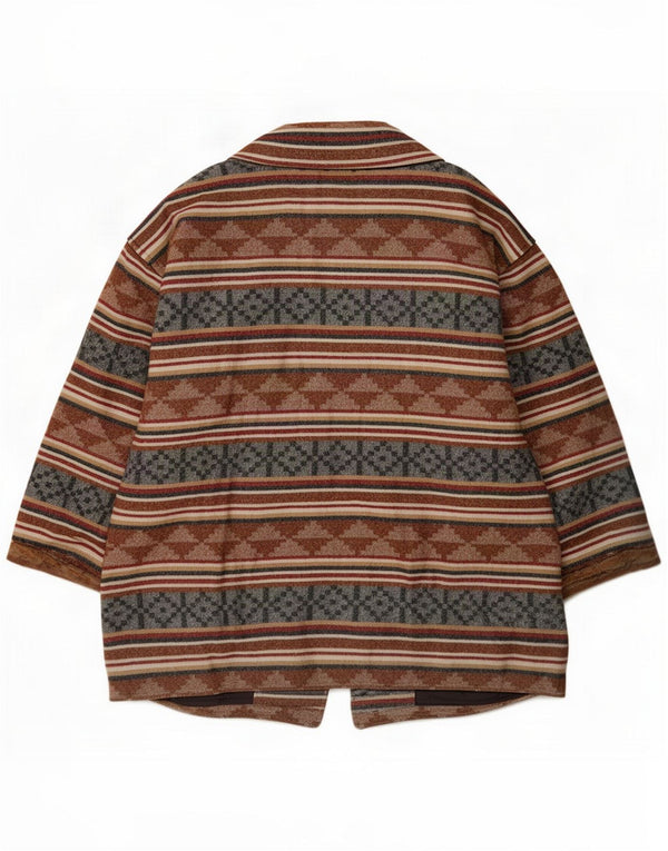 Vintage γυναικείο παλτό Duffle UK 20 2XL Πολύχρωμο Geometric