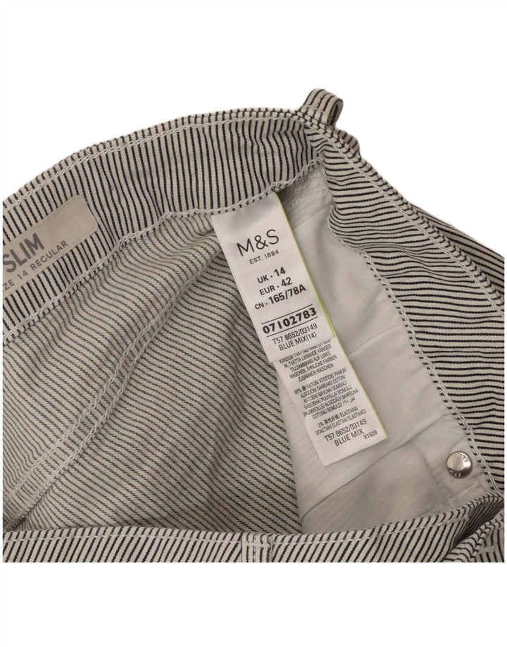 Marks & Spencer Γυναικείο κανονικό κομμένο παντελόνι UK 14 Large W32 L24 Grey