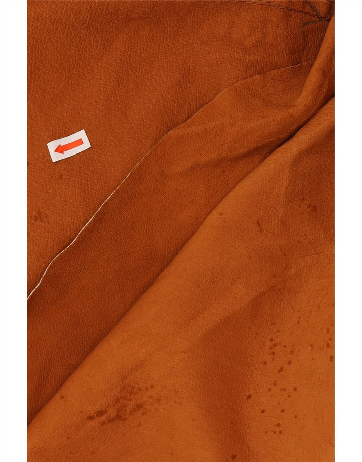 VINTAGE Γυναικείο Σουέντ Πανωφόρι UK 14 Μεσαίο Καφέ Δερμάτινο