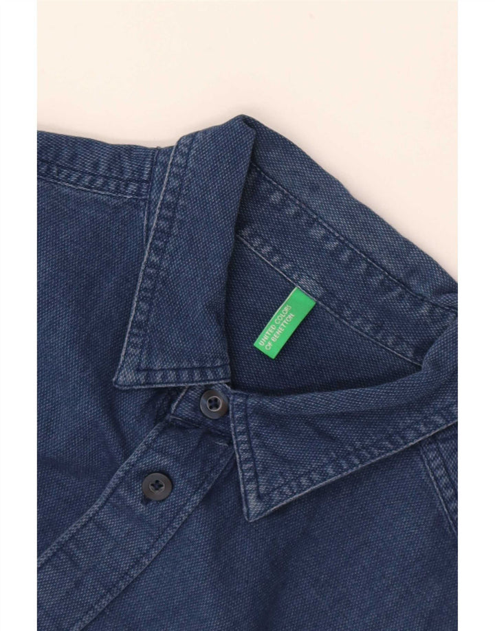 Ανδρικό πουκάμισο Benetton Μικρό Navy Blue