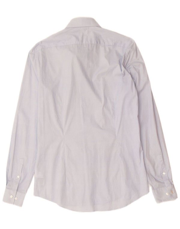 CALVIN KLEIN Ανδρικό πουκάμισο Slim Fit Μέγεθος 38 15 Βαμβακερό μέτριο μπλε με στίγματα